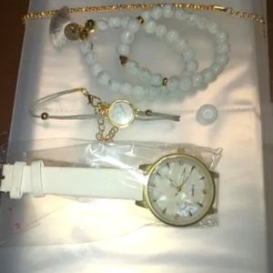 Womens watch and braclet set